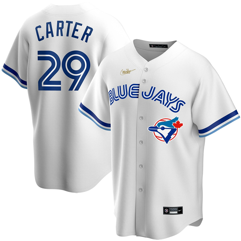 MLB Men Toronto Blue Jays #29 Joe Carter Nike White Home Cooperstown Collection Player Jersey ->customized mlb jersey->Custom Jersey